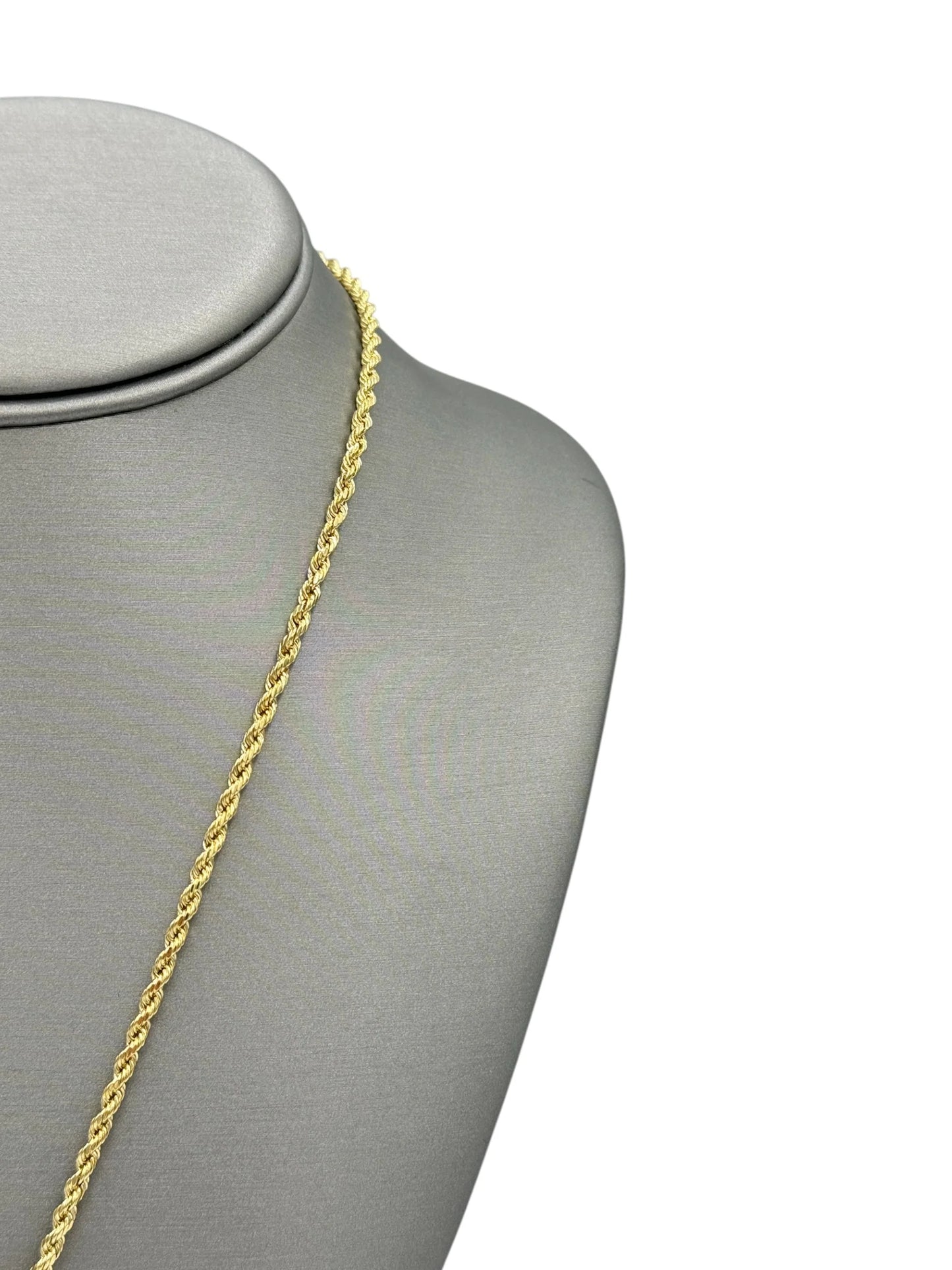 New 14K CZ Cross Pendant & Rope Chain