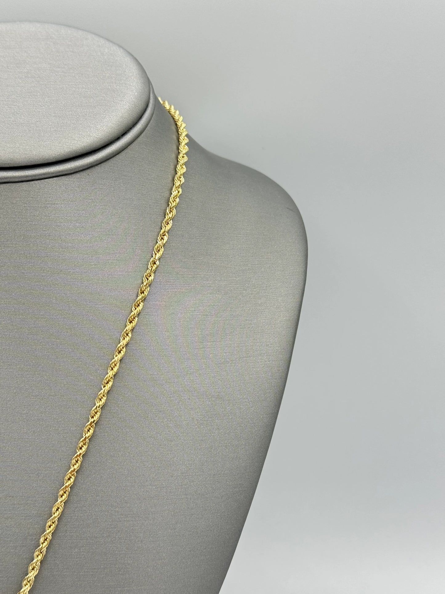 New 14K CZ Cross Pendant & Rope Chain